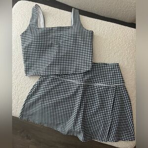Gingham Tennis skirt set
